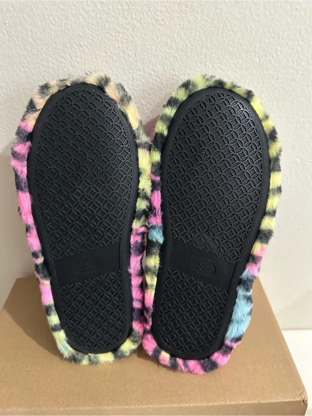 2 pairs girls leopard slippers